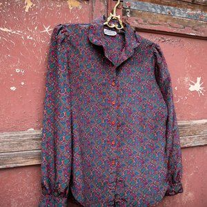 The Villager Paisley Long-Sleeve Button-Up Blouse